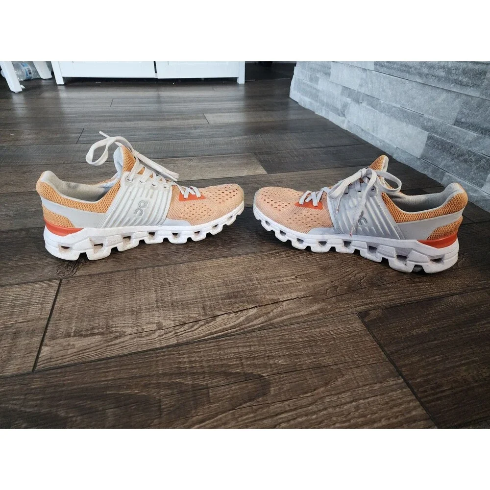 Women’s Size 7 On Cloud Running Athletic Shoes Orange/White - Picture 2 of 10